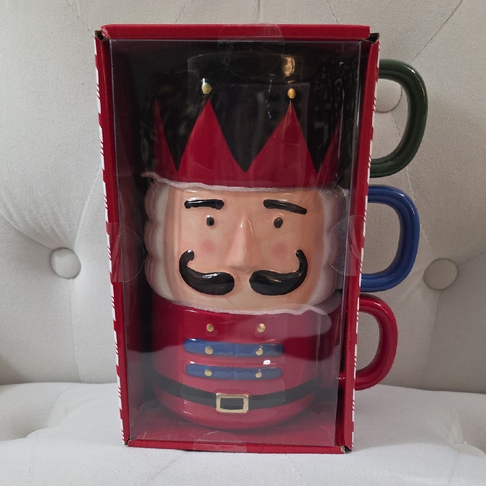 Peppermint Place Nutcracker Soldier Mug, Set of 3, New-in-Pack